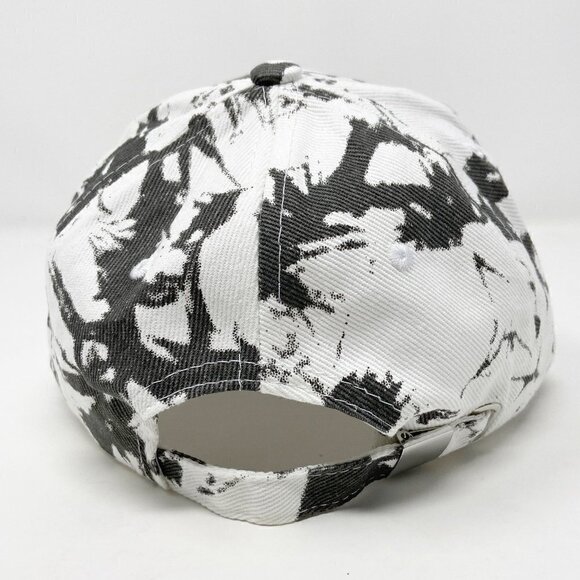 Smiley Face White Gray Tie Dye Ball Cap Hat main image 4